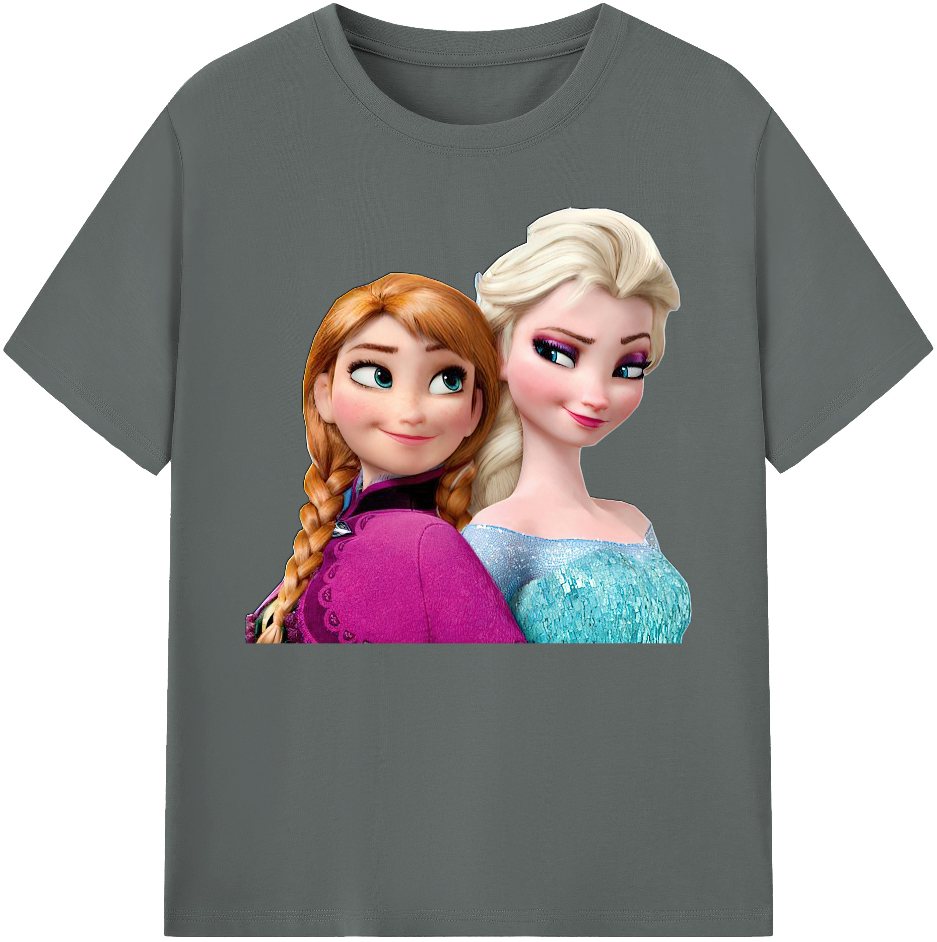 （画像用） アナと雪の女王 アンナ エルサ Frozen Anna Elsa 綿100％ メンズ半袖Tシャツ｜肌触りやわらか＆通気性